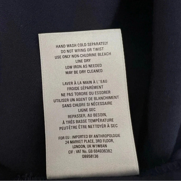 Anthropologie Charleston Lace Dress Navy Blue Scalloped Hem Feminine Chic Size 2 - Picture 10 of 11